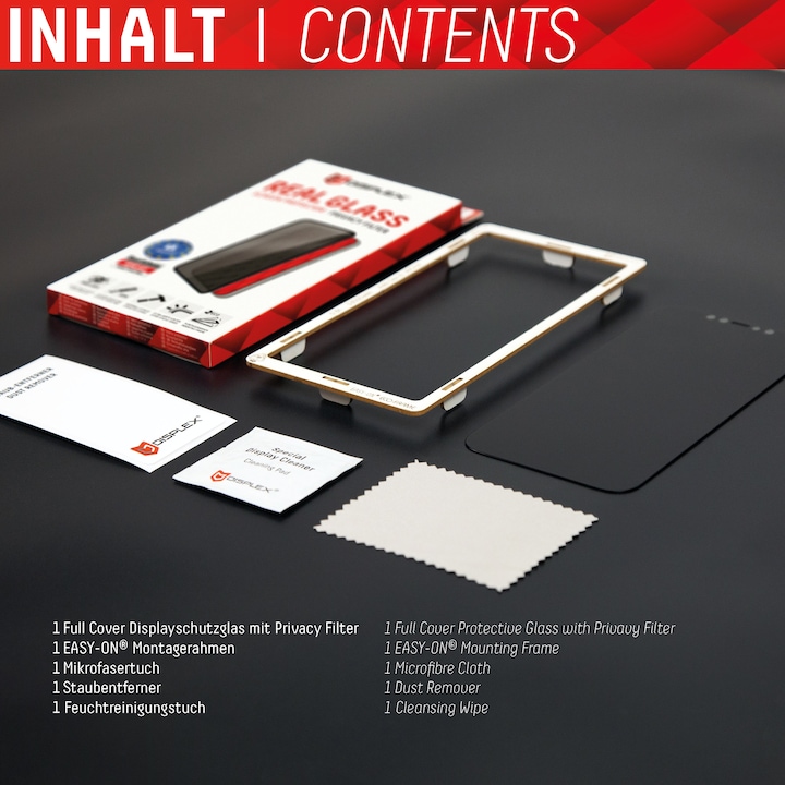 Image du produit Displex Real Glass, Privacy Full Cover Panzerglas (1 pièce(s), Samsung Galaxy S21 Ultra)