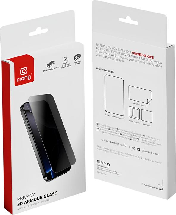 Produktbild Crong Panzerglas mit Sichtschutz für iPhone 14/13/13 Pro (1 Stk., Apple iPhone 13, Apple iPhone 13 Pro, Apple iPhone 14)