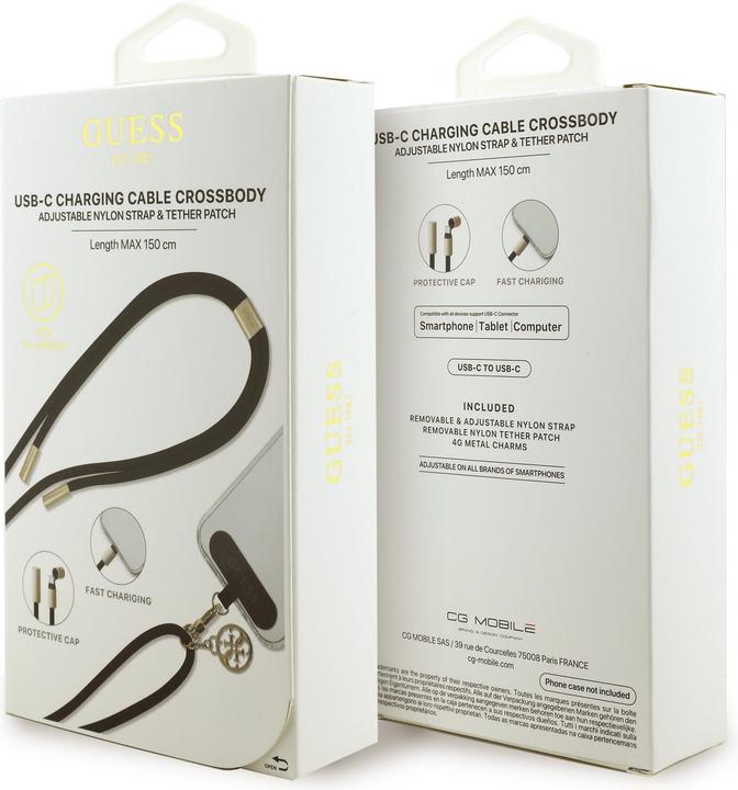 Produktbild Guess 4G Smartphone Lanière mit integriertem USB-C Schnelllade-Kabel und Charm