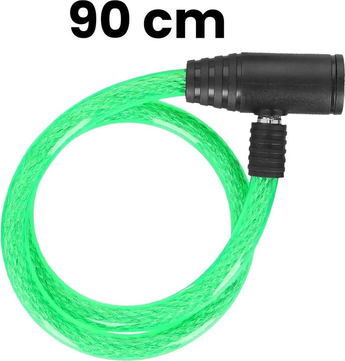 Actual product image Dunlop - Spiral-Fahrradschloss mit Schlüssel 90 cm (Grün)
