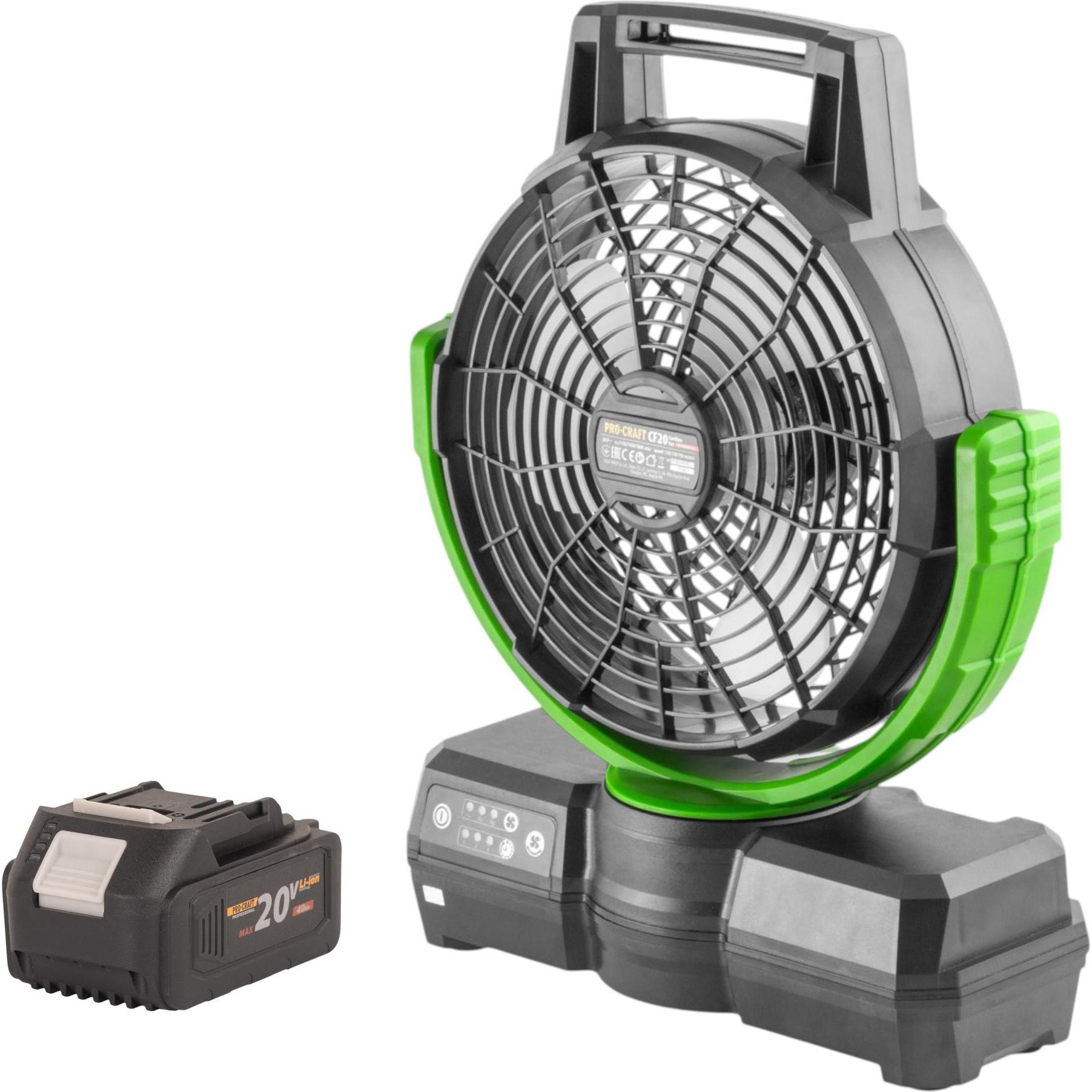 Procraft CF20bb Akku Ventilator 20 V 235 mm + 1x Akku 4,0 Ah - ohne Ladegerät, Ventilatore