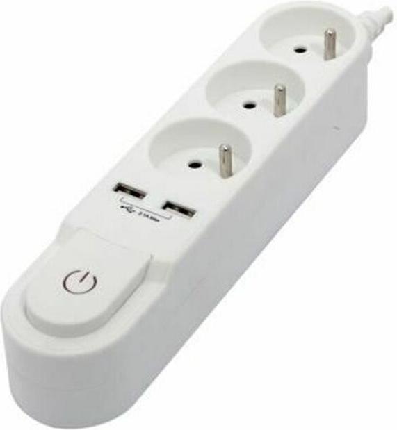 Chacon Multiple socket outlet with 3 sockets with switch (1.5 m) (3 x, 1.50 m)