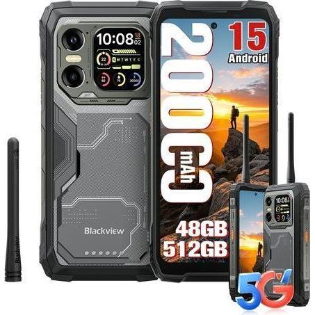 Blackview XPLORE 1 WALKIE TALKIE (5G - NFC - 6.78" - 512 Go, 16 Go RAM - 20000mAh) Noir (512 GB, 6.78", 5G), Smartphone, Nero