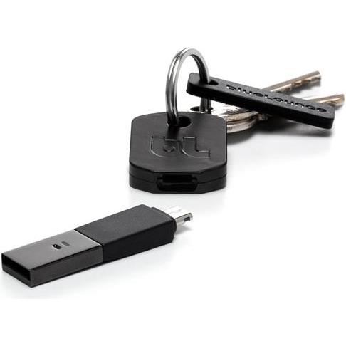 BlueLounge Kii USB auf Micro-USB Schlüsselanhänger (USB, Micro USB), Mobilgerät Adapter, Schwarz