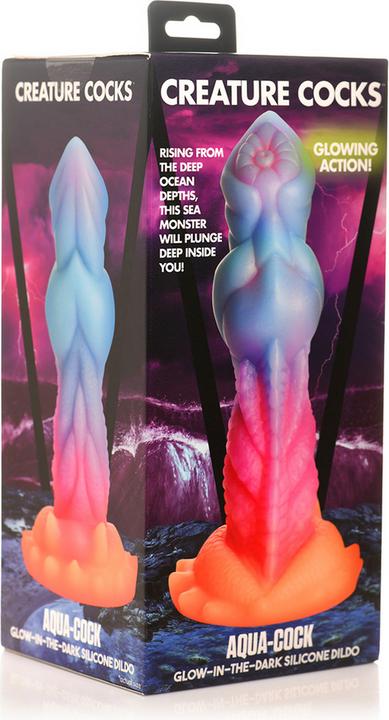 Produktbild Frisky Aqua Cock - Glow-in-the-Dark Silicone Dildo