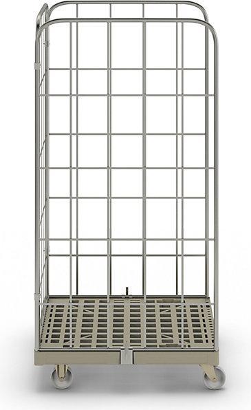 Immagine prodotto ESB Rollcontainer MODULAR, pianale in plastica con ruote, griglia su 3 lati, piano (500 kg)