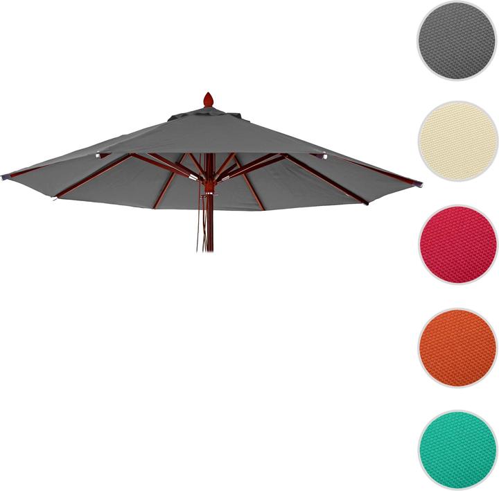 Actual product image Swisshandel24 Cover for gastronomy wooden parasol, parasol cover replacement cover, round Ø4m polyester 3kg - ant (4 m)
