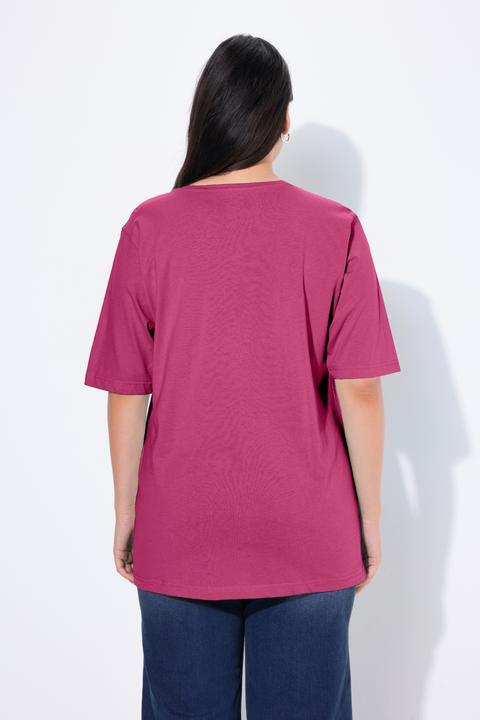Actual product image Ulla Popken Basic Round Neck Short Sleeve Relaxed Fit Tee (58, 60)