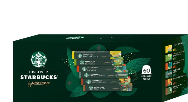 Starbucks Capsules de café by Nespresso 6 sortes à 10 pièces (60 x Port.)