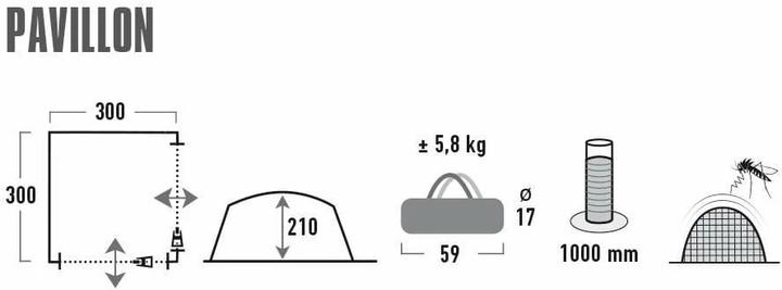 Productafbeelding High Peak Pavillo (300 cm, 300 cm)