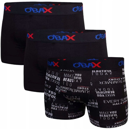 Produktbild Obax Herren Boxershorts Unterwäsche 3P Schwarz L (L)