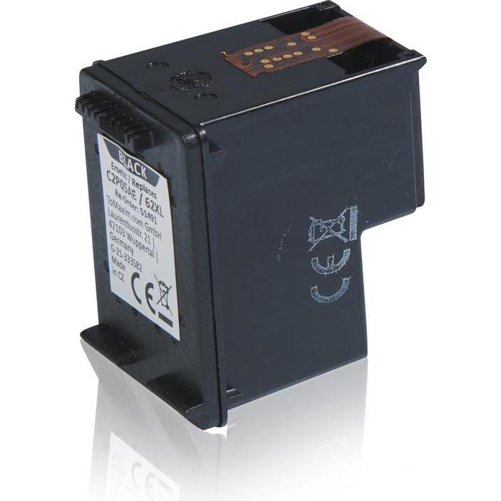 Inkadoo, Druckerpatrone, Druckerpatronen kompatibel zu HP C2P05AE / 62XL Druckkopfpatrone, schwarz Schwarz (BK, C)