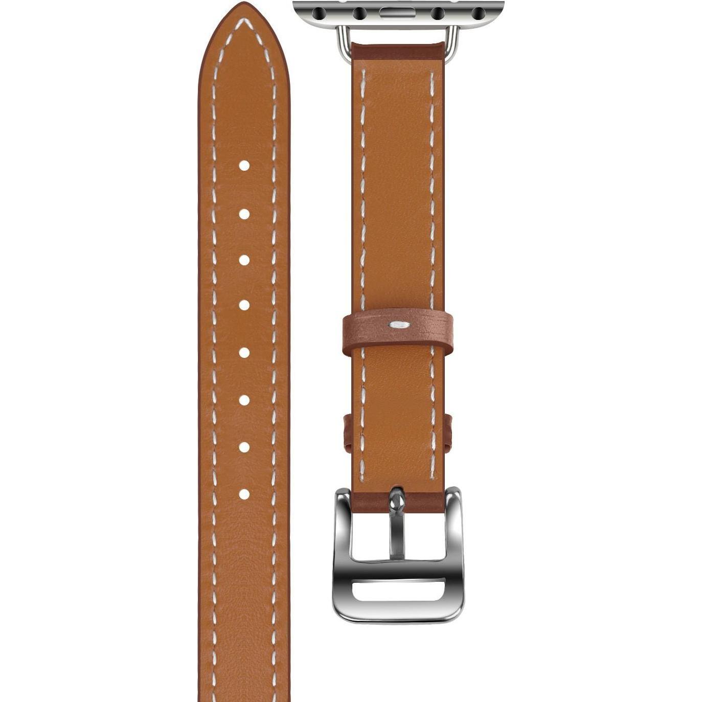 Strap-it Lederarmband (Leder, Apple Watch), Uhrenarmband, Braun