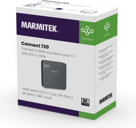 Actual product image Marmitek HDMI Switch Connect 720 - 2/1 (8K/60Hz)