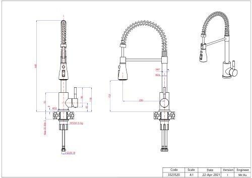 Actual product image Steiner Salma standing kitchen faucet black (84818011)