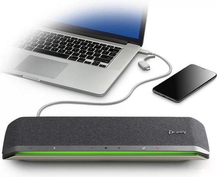 Image du produit Poly HP Sync 60 USB-A USB-C Speaker Phone, Mobile phone/PC, Black, Silver, 30 m, 55 dB, 1.5 m, IP64