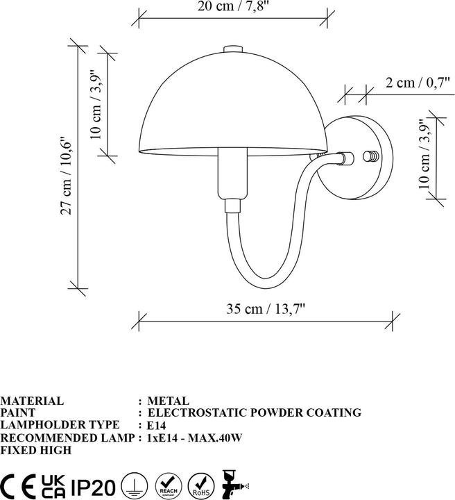 Actual product image Opviq Togg Wall Lamp (E14)
