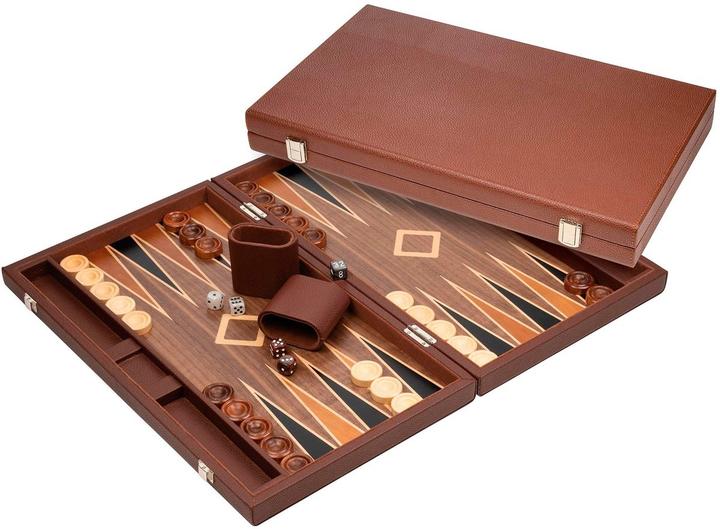 Philos Backgammon Polyegos, grand, similicuir (Allemand, Anglais, Danois, Espagnol, Français, Italien, Néerlandais, Polonais, Russe, Suédois, 2 Joueur)