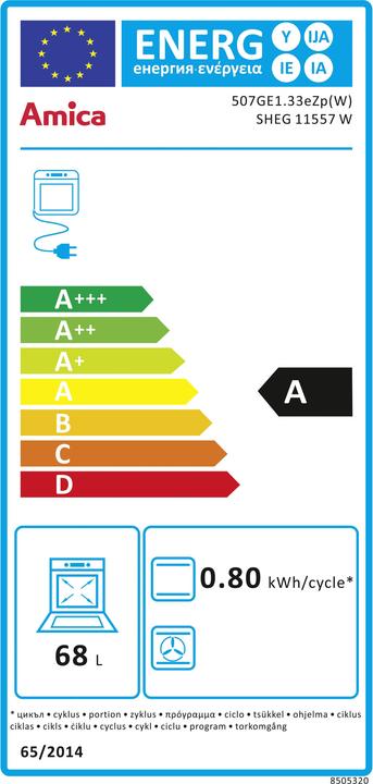 Energie-Label Amica Gasherd SHEG 11557 W