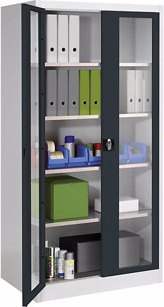 Produktbild Mauser Sichtfenster-Flügeltürschrank (95 cm, 195 cm)