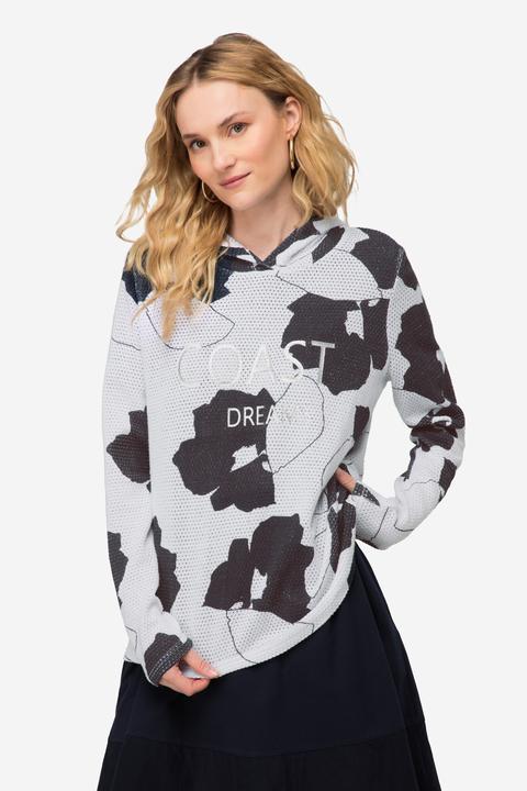 Actual product image Laurasøn Hoodie, Blätter Print, Netz-Kapuze, Langarm (S)