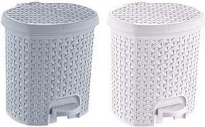 Actual product image keeeper Pedal waste bin "tjark", 11.5 litres, nordic-white Pedal waste bin, rattan look, with pedal (11.50 l)