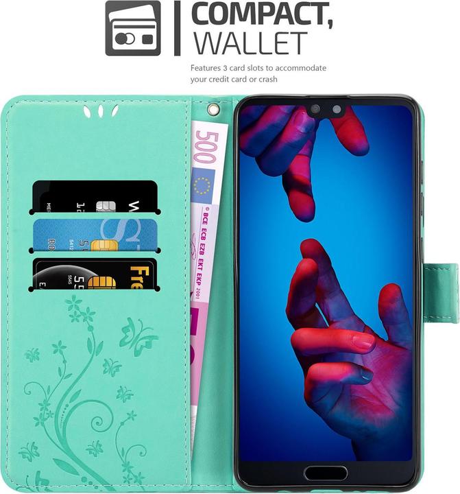 Actual product image Cadorabo Flower Book Cover (Huawei P20)
