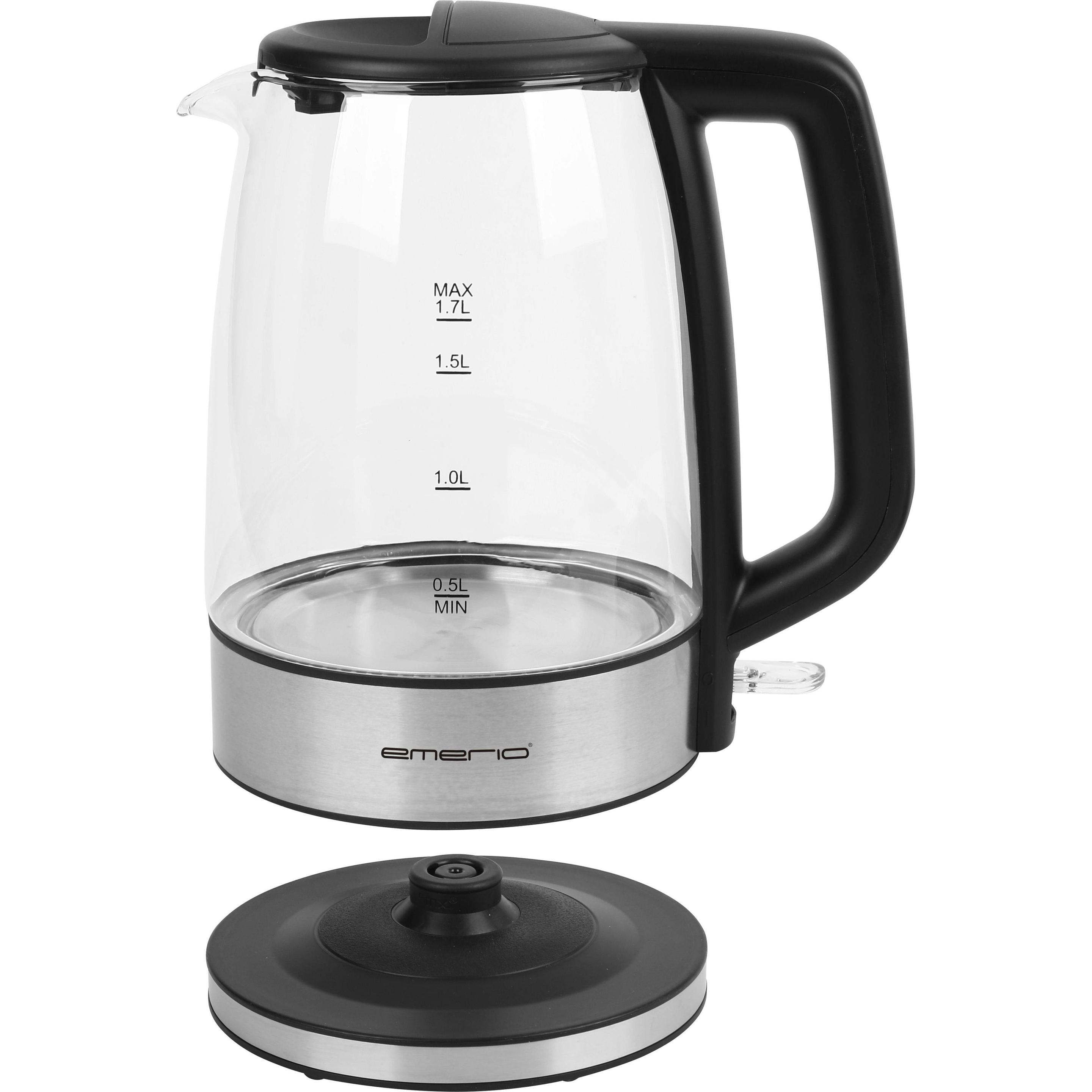 Emerio WK-130126, Wasserkocher, Transparent, Schwarz
