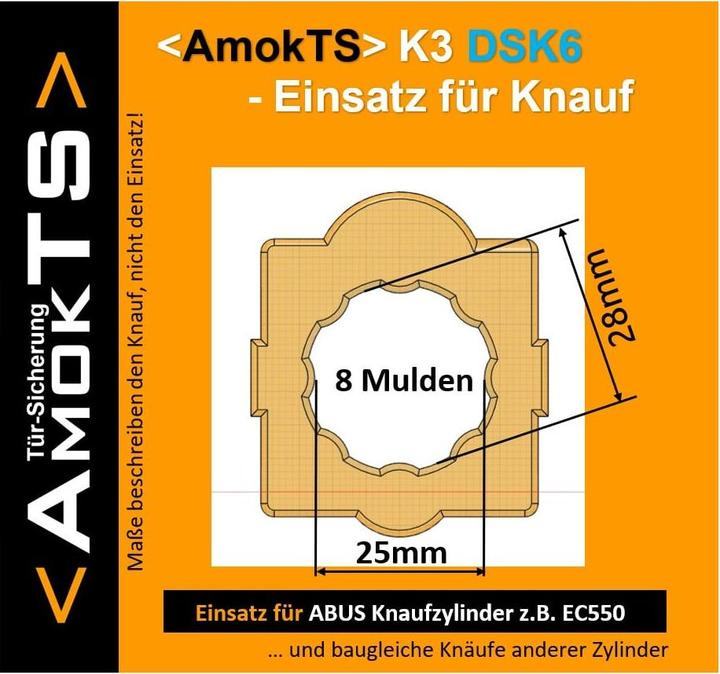 Actual product image AmokTS Türsicherungs-Einsatz, K3-DSK6