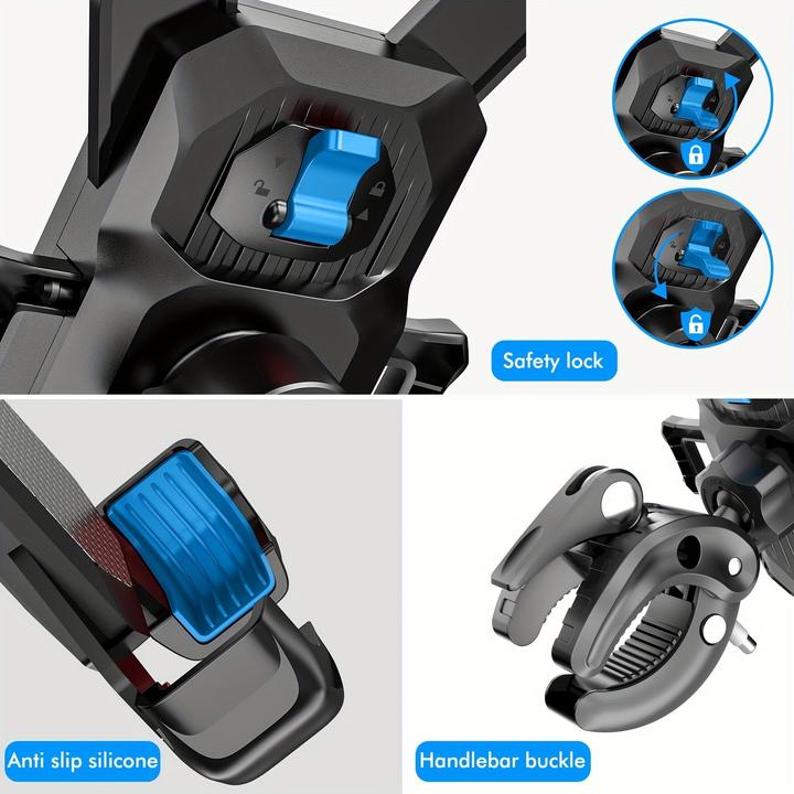 Produktbild PhoneLook Fahrrad Handyhalter mit stossfester Befestigung für Scooter / Motorrad / Roller