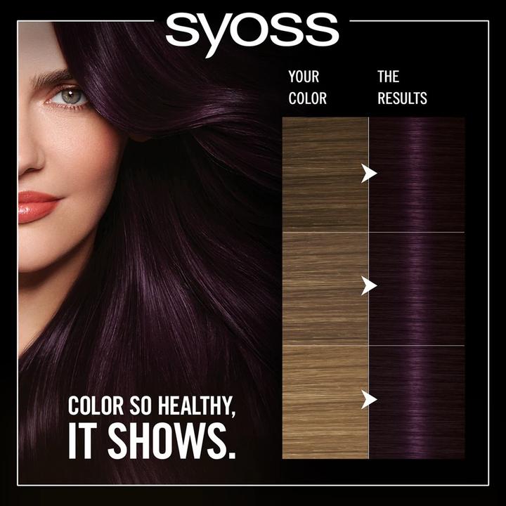 Actual product image Syoss Oleo Intense permanently colouring hair dye with oils 3-33 Rich Plum (3-33 Rich Plum)