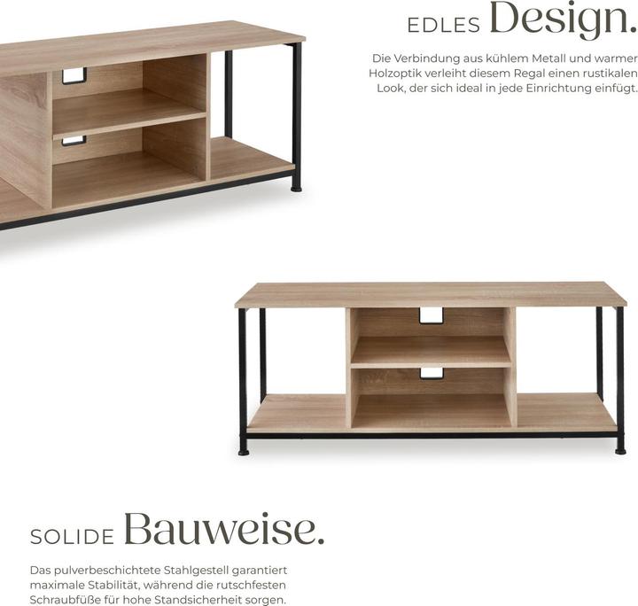 Actual product image tectake TV Cabinet Lowboard | 4 compartments & adjustable shelf