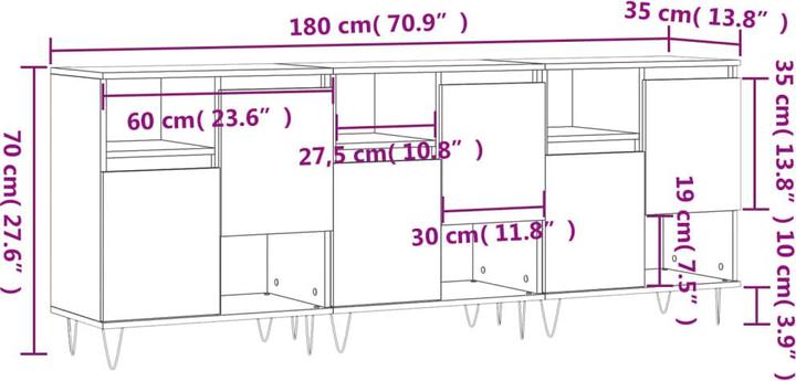 Produktbild vidaXL Sideboard (180 x 35 x 70 cm)