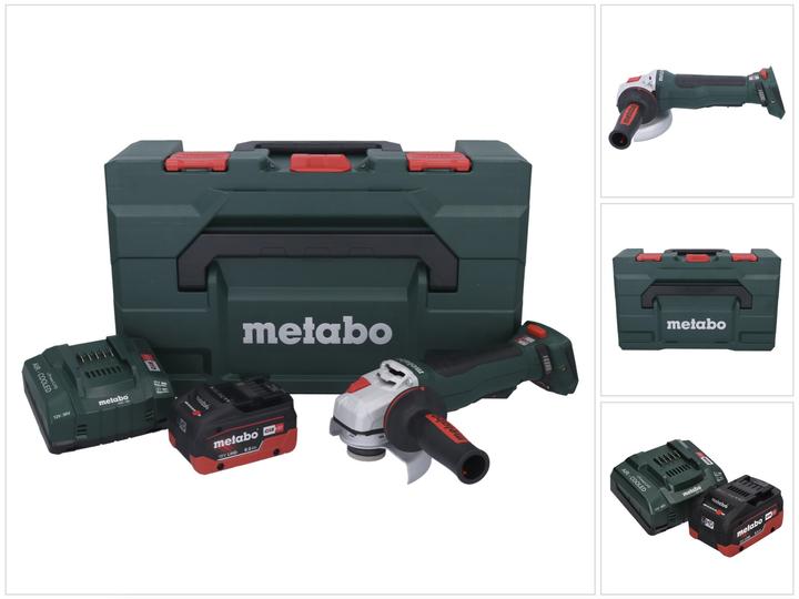 Actual product image Metabo WPB 18 LT BL 11-125 Quick Battery Angle Grinder 18 V 125 mm Brushless + 1x Battery 8.0 Ah + Charger (125 mm)