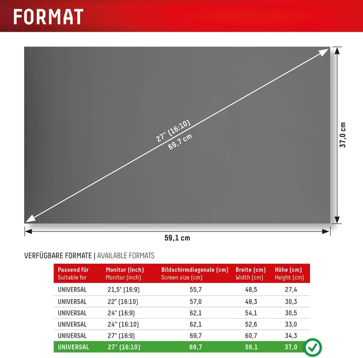 Produktbild Displex Privacy Safe, Desktop Monitor Blickschutzfilter (27", 16 : 10)