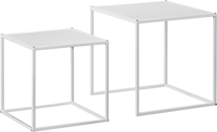 Produktbild Homcom Couchtisch-Set Stahl Weiss (40 x 40 x 40 cm)