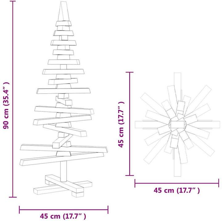 Image du produit vidaXL Weihnachtsbaum Holz (90 cm)