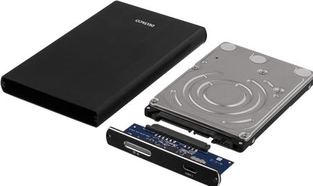 Actual product image Deltaco HDD box SATA 2.5 "USB 3.1, USB-C, black (2.5")