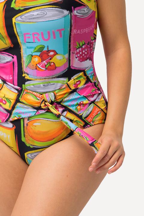 Image du produit Ulla Popken Maillot de bain avec bonnets souples, matière recyclée, imprimé boîtes de conserve (56)