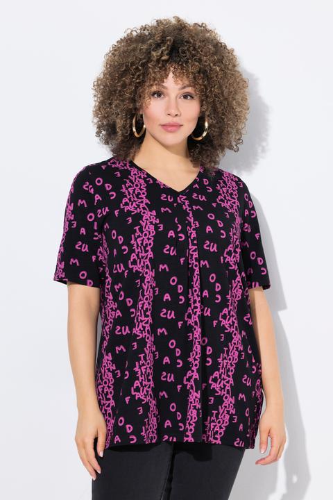 Actual product image Ulla Popken Letter Print Short Sleeve Tee (42, 44)