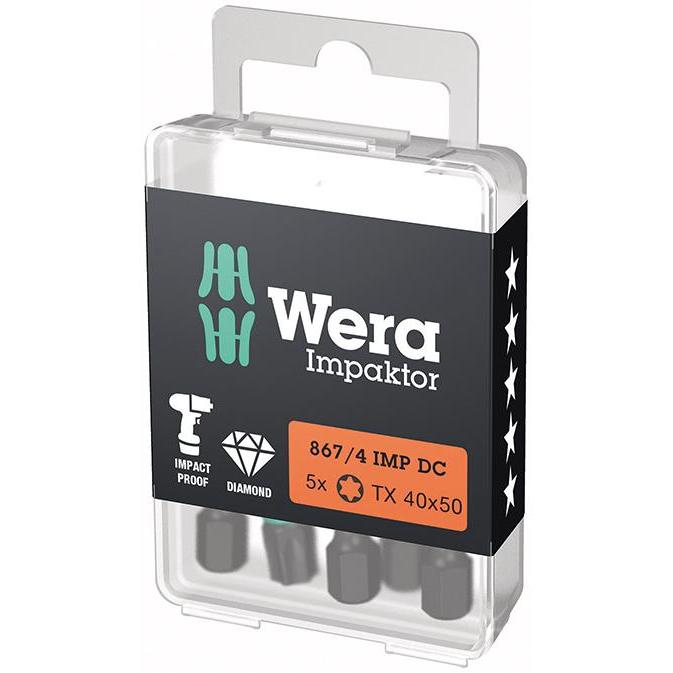 Wera, Bits, Bit 867/4 IMP DC T40 Länge 50 mm 1/4 ″ E6,3 Impaktor, DC (T40)
