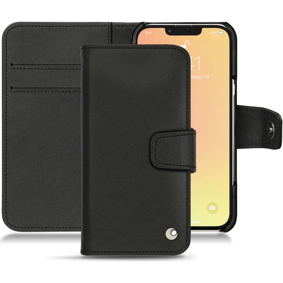 Noreve Lederschutzhülle Wallet (Apple iPhone 13 mini), Smartphone Hülle, Schwarz