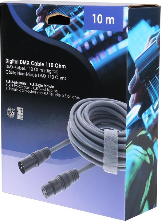 Actual product image Nedis DMX Adapter Cable XLR 3-Pin Male XLR 3-Pin Female Nickel Plated 10.0 m Round PVC Dark Grey Gif (10 m, XLR Cables)