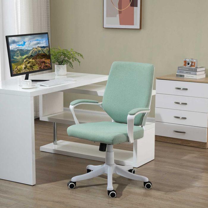 Produktbild Swisshandel24 Bürostuhl mit Wippenfunktion ergonomisch Polyester Nylon PP Grün+Weiss (44 - 52 cm)
