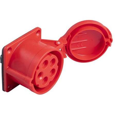 PCE, Presa di corrente, 44.030 WCD Unterputz CEE 16A - 400V - 5P - IP44 - 6h - rot