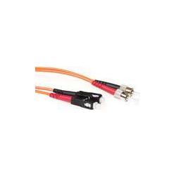 Thumbnail - ACT 0.5 meter LSZH Multimode 62.5/125 OM1 fiber patch cable duplex with ST and SC connectors (UTP, CAT6, 0.50 m), Netzwe...