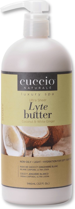 Image du produit Cuccio Lyte Butter Lotion - Coconut & White Ginger (Lotion pour le corps, 946 ml)