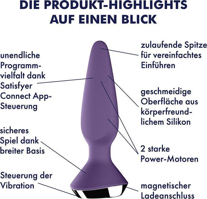 Produktbild Satisfyer Plug-ilicious 1 Plug Vibrator - Purple