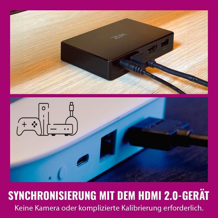 Produktbild WiZ HDMI Sync Box + Lightstrip 75 bis 85 Zoll (Mehrfarbig, 340 cm, Indoor)