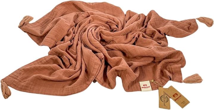 Image du produit Beberotti Orgaic Muslin Tasseled Throw Blanket (couverture) (145 x 100 cm)